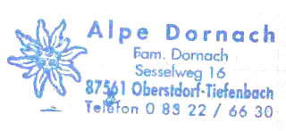 Hüttenstempel Alpe Dornach